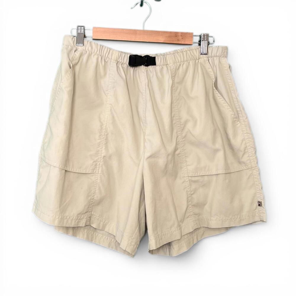 Beige Outdoor Shorts with Adjustable Buckle Waist